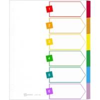 Intercalaires en carte + mylar A4+, touches assorties 6 touches neutres