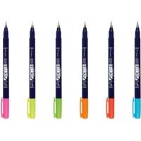 Set de 6 Feutre Dessin et Calligraphie Pointe Brush Fudenosuke néon