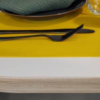 Plateau de table 90x90cm Blanc bois - RestooTab