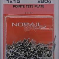 Pointe tête plate acier 1 x 15 mm - Gedimat - NORAIL
