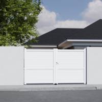 Portail battant LACAUNE alu blanc - Gedimat - GARDEN GATE