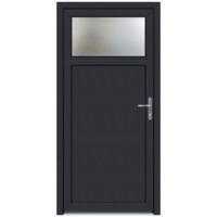 Porte de service PVC VALETTE gris anthracite 7016 dormant 60 mm - 200 x 80 cm - Gedimat - EUROPEN