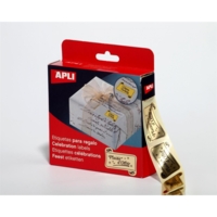 Rouleau 1000 Etiquettes adhésives "Plaisir d'offrir" Or