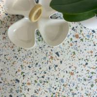 Plateau de table 120x70cm Terrazzo Spectra & laiton - RestooTab