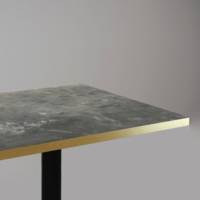 Table pied noir 120x70cm pierre metallisee chants laiton - intérieur - RestooTab