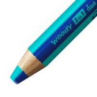 Crayon multi-talents  woody 3 in 1 duo - bleu foncé-turquoise