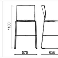 Tabouret de bar BEW assise et dossier - Mobilier - Collectivité
