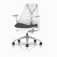 Fauteuil SAYL Herman MILLER dossier blanc tissu PHOENIX au choix avec accoudoirs