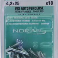 Vis autoperceuse tête fraisée empreinte Phillips en acier cémenté 4,2 x 25 mm - Gedimat - NORAIL