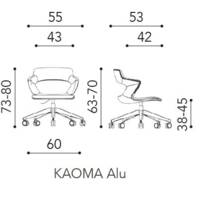 Chaise KAOMA base alu coque plastique recouverte de tissu