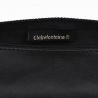 Trousse ronde cuir d'agneau 5,5 x 22 cm.Noir