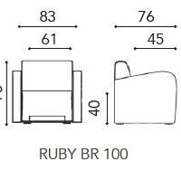 Fauteuil RUBY avec accoudoirs