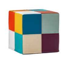 POUF CUBIQUE 40 x 40 cm ADOS EN MOUSSE ET PVC COLORIS VARIES