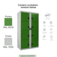 Bloc 8 Casiers Scolaires Visitables – Version Basse