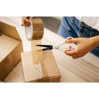 Ciseaux avec lame titane Non Stick 18cm, ambidextre blanc/orange