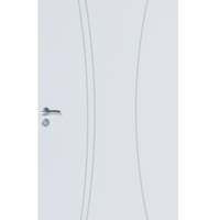 Bloc-porte alvéolaire KAORI gravé à peindre à recouvrement H.Néolys 74x49mm - 204 x 93 cm - droit poussant - Gedimat - RIGHINI