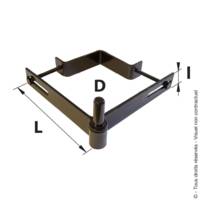Gond à collier réglable noir D14 pour poteau de 100 à 165mm - Gedimat - AFBAT