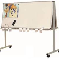 Pupitre maternelle mobile surfaces laquées blanches