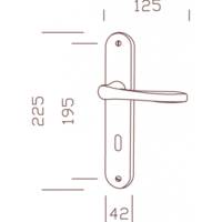 Ensemble de poignées de porte TETRA sur plaques finition inox mat avec trou de cylindre de sûreté - Gedimat - DT 2000