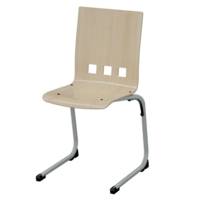 Chaise AST coque K bois Blueprotech® piètement époxy - T6 - Gris alu RAL 9006 - MOBIDECOR
