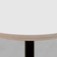 Table pied noir Ø120cm blanc chant bois - intérieur - RestooTab