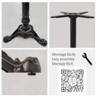 Mange-debout pied noir Ø60cm chene saman - intérieur - RestooTab