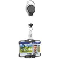 Porte-badge avec enrouleur EXTRA STRONG pour carte au format 54 x 87 mm noir