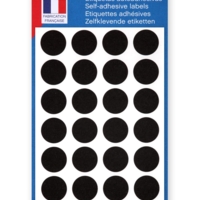 Sachet de 168 étiquettes Gommettes de signalisation Rondes 15 mm Noir - Apli-Agipa