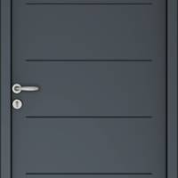 Porte d'entrée acier CITADINE grise dormant 60 mm - 215 x 90 cm - Gedimat - WIBAIE