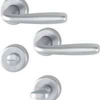 Ensemble de poignées MARIBOR finition aspect chrome satiné clé L 37 - Gedimat - HOPPE