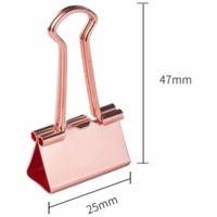 Boîte 12 Pinces à clip métal Rose Gold 25mm